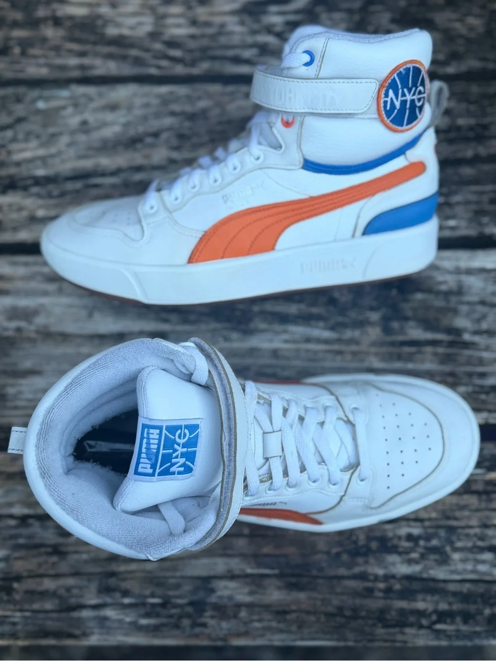 PUMA Basketball Sky LX Mid Athletic NYC Men’s Sz 9 New York Knicks NBA Sneakers